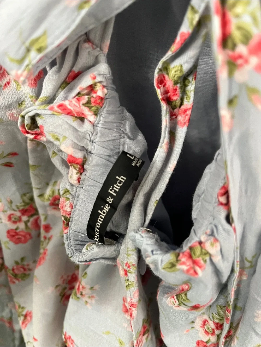 Abercrombie & Fitch Light Blue Floral Tiered Maxi Dress L